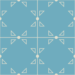 Geometric Pattern with Triangles on Blue Background