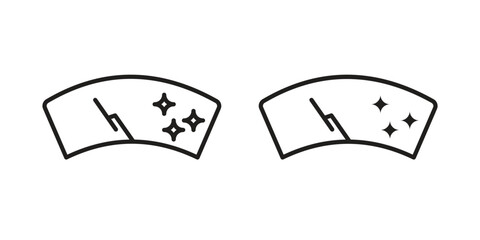 Windscreen icon. Sign design in outline and flat style for web
