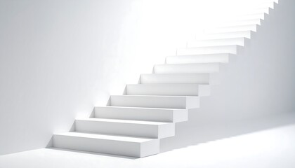 Obraz premium White staircase in a bright room