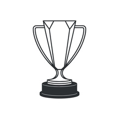 Monochrome Trophy Icon Vector Illustration: Symbol of Achievement, Success, and Victory in Competitions