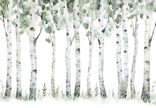 A watercolor illustration of Fairy Forest is ideal for wallpaper design in children's rooms