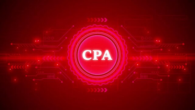 CPA Certified Public Accountant Professional Accounting and Financial Services, projection on a virtual screen, Business and Technology Concept businessman touching CPA Concept.