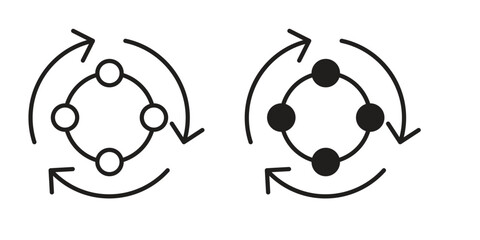 Procedure icon. Sign design in outline and flat style for web