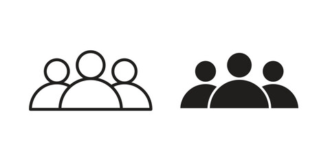 people icon. Sign design in outline and flat style for web