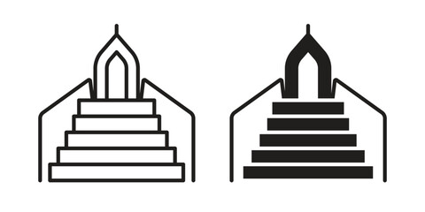 Minbar icon. Sign design in outline and flat style for web
