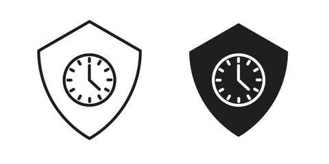 Long term protection icon. Sign design in outline and flat style for web