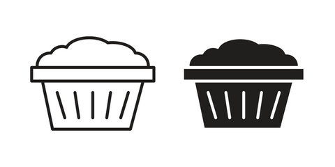 laundry hamper icon. Sign design in outline and flat style for web