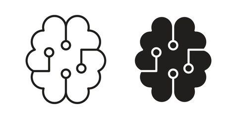 Intelligence icon. Sign design in outline and flat style for web