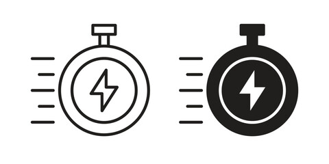 Instant icon. Sign design in outline and flat style for web