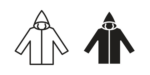 Hoodie icon. Sign design in outline and flat style for web