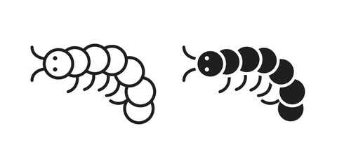 Grub icon. Sign design in outline and flat style for web