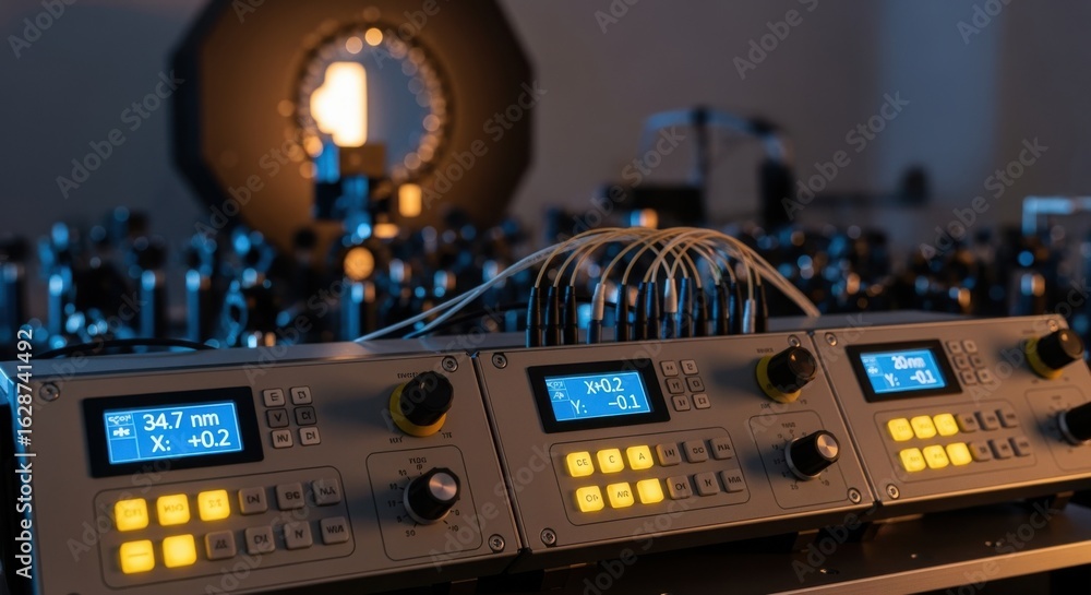 Poster highresolution view of actuator control panels used for finetuning deformable mirrors in advanced op