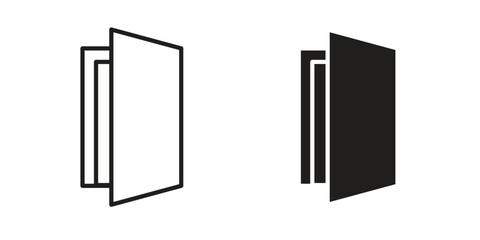 Door icon. Sign design in outline and flat style for web