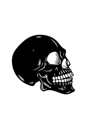 Detailed Human Skull Silhouette