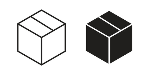 Delivering box icon. Sign design in outline and flat style for web