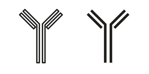 Antibody icon. Sign design in outline and flat style for web