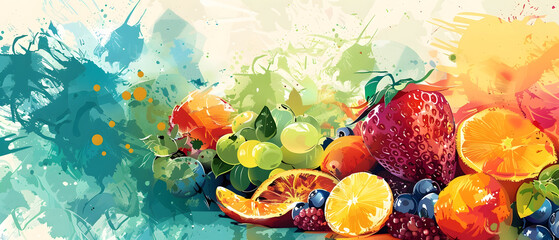 abstract watercolor background with flowers