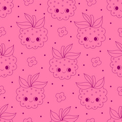 Cute Kawaii Raspberry Pattern