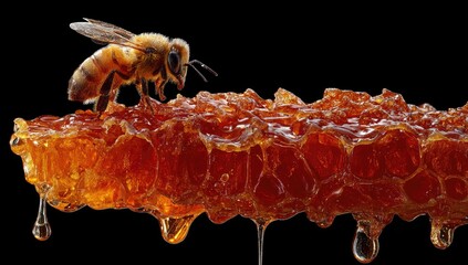 Honeycomb with bee (2)