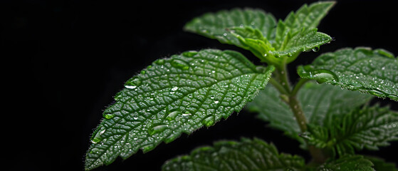 mint leaves in the garden