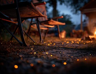 Campfire glow on the ground