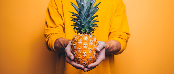 hand holding a yellow flower
