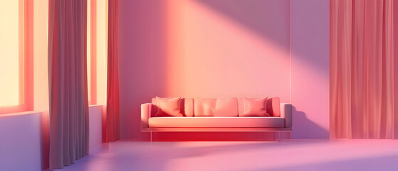 stage with red curtains and spotlight