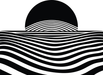 Silhouette of Sunset Light on Desert Sand Ripples