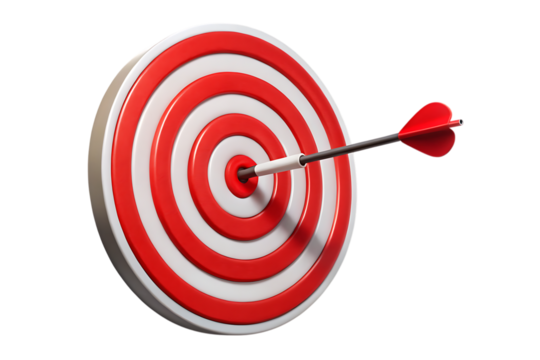 - Isolate of Target board wit red arrow on a white background PNG. GENERATIVE AI