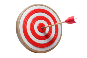 - Isolate of Target board wit red arrow on a white background PNG. GENERATIVE AI