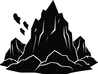 Silhouette of Black Lava Rocks From Volcano