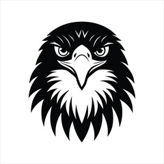 Vector Icon of Eagle Head in Lining Draw Style
