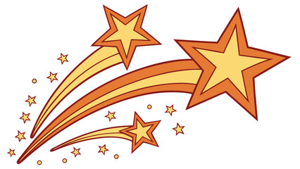 a vibrant illustration of a shooting star in motion isolated on white background.