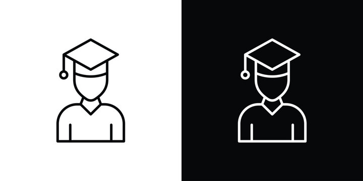 Student icon for app. Thin line signs.