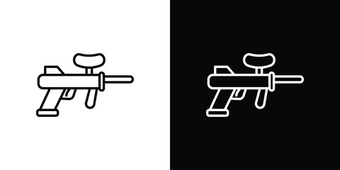 Paintball icon for app. Thin line signs.