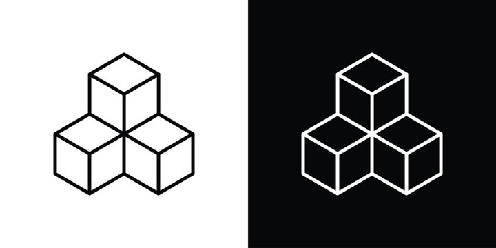 Modules icon for app. Thin line signs.