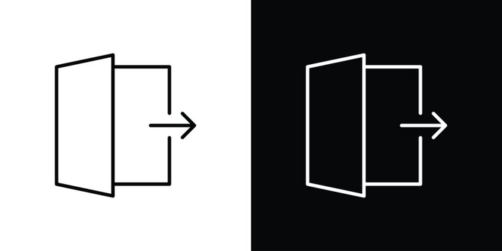 Logout icon for app. Thin line signs.