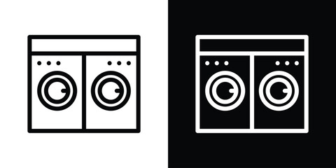 Laundry zone icon for app. Thin line signs.