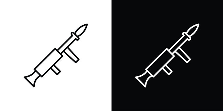 Grenade Launcher icon for app. Thin line signs.