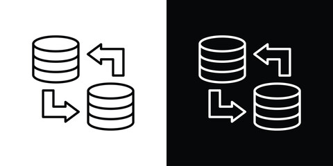 Data Migration icon for app. Thin line signs.