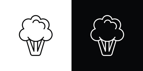 Cauliflower icon for app. Thin line signs.