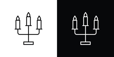 Candelabra icon for app. Thin line signs.