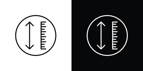 Adjustable height icon for app. Thin line signs.