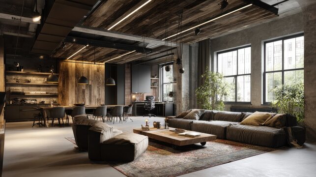 multifunctional loft apartment with home office area no logos no brands ar 169