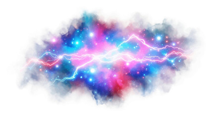 A vibrant and colorful cosmic effect illustration glowing dreamy colors combination vector white background