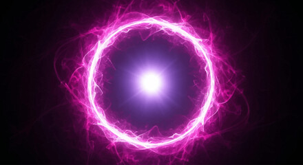 cosmic glowing circle black background