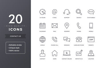 Essential business contact icons for modern websites and app designs ready to grab attention now