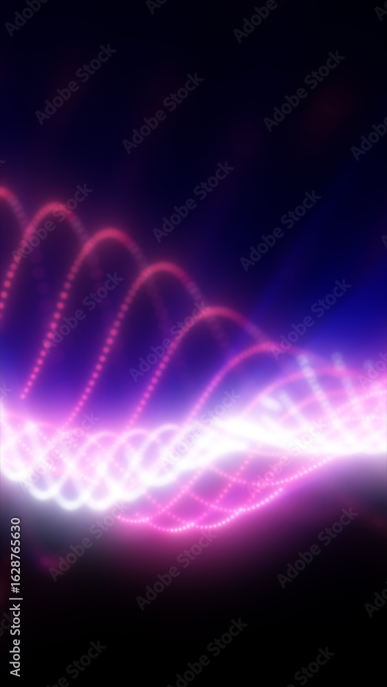 Aufkleber glowing waveforms of pink and white light curve across a dark background, creating a sense of motion