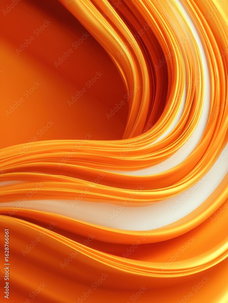 Aufkleber abstract orange background wavy abstract orange lines in wave shape data flow concept white backgrou