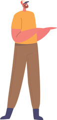 Adult deliveryman standing vector illustration